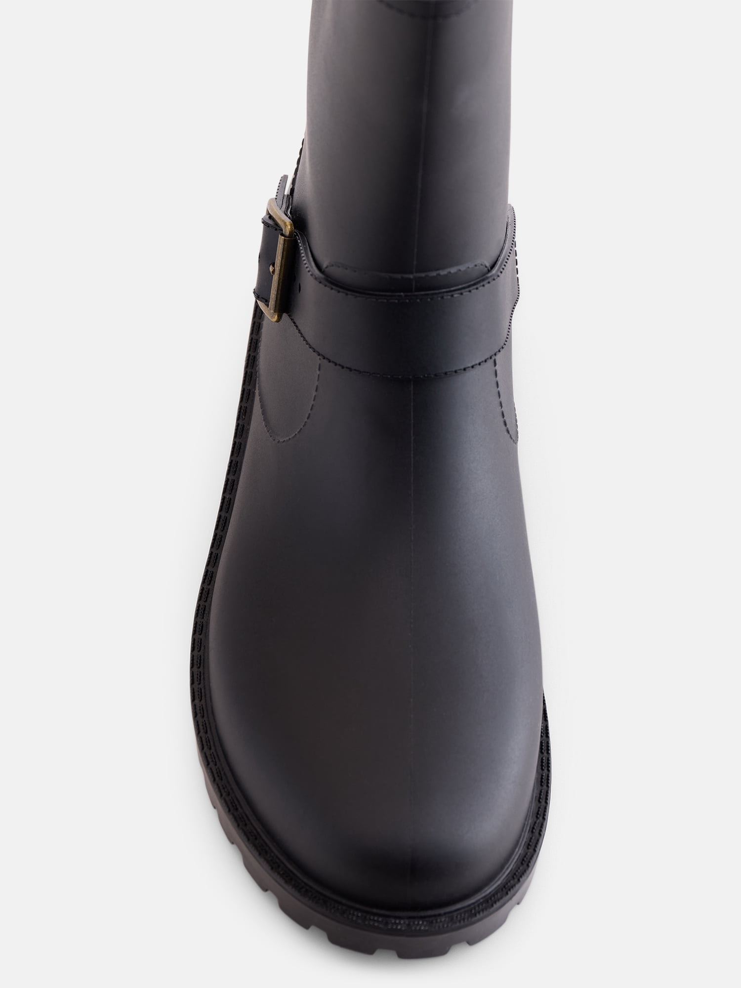 Time and Tru Women's Moto Rubber Rain Boots