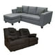 thumbnail image 2 of Set Sala Estancia, Sala Caprice Gris + Reclinable doble Ferrata Chocolate, 2 of 7