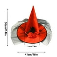 thumbnail image 3 of Awdenio Halloween Party Witch Hat Lace Mask Mysterious Magician Red Witch Hat Polyester Tafu Gauze Hat Clothin Hats, 3 of 3