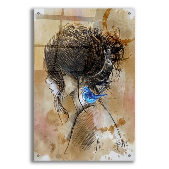 Epic Art 'Nesting Hope' by Loui Jover, Acrylic Glass Wall Art, 24"x36"