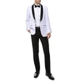 thumbnail image 2 of Ferrecci Men's Reno White/Black Slim Fit Shawl Collar Lapel 2 Piece Tuxedo Suit Set - Tux Blazer Jacket and Pants, 2 of 5