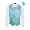 thumbnail image 2 of Men's Premium Horizontal Lines Tone on Tone Stripes Vest - NeckTie – Bow Tie - Pocket Square 4 Piece Set for Suits & Tuxedos-Many Colors, 2 of 4
