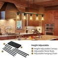 thumbnail image 6 of Farmhouse Kitchen Island Lighting,5-Light Dining Room Light Fixtures Over Table Linear Chandelier Pendant Lighting with Glass Shade and Adjustable Rods for Dining Table Living Room, 6 of 14