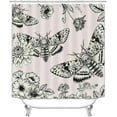 thumbnail image 2 of 4PCS Wildflower Moth Shower Curtain Sets with Rugs, Waterproof Fabric Beige Shower Curtain, Sun and Moon Phase Moonlit Butterfly Floral Plant Botanical Boho Witchy Celestial Bathroom Decor, 2 of 7