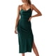 thumbnail image 1 of Dinheiro Vestido de satén sin mangas con tirantes finos para mujer, vestido de cóctel, playa, fiesta de noche, cuello vuelto, vestidos midi de leopardo con lunares, XL, 1 of 7