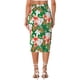 thumbnail image 3 of Faldas hawaianas para mujeres INSPIRE CHIC 2024, falda tropical con fruncido frontal y abertura en S, verde, para la playa de verano, 3 of 6