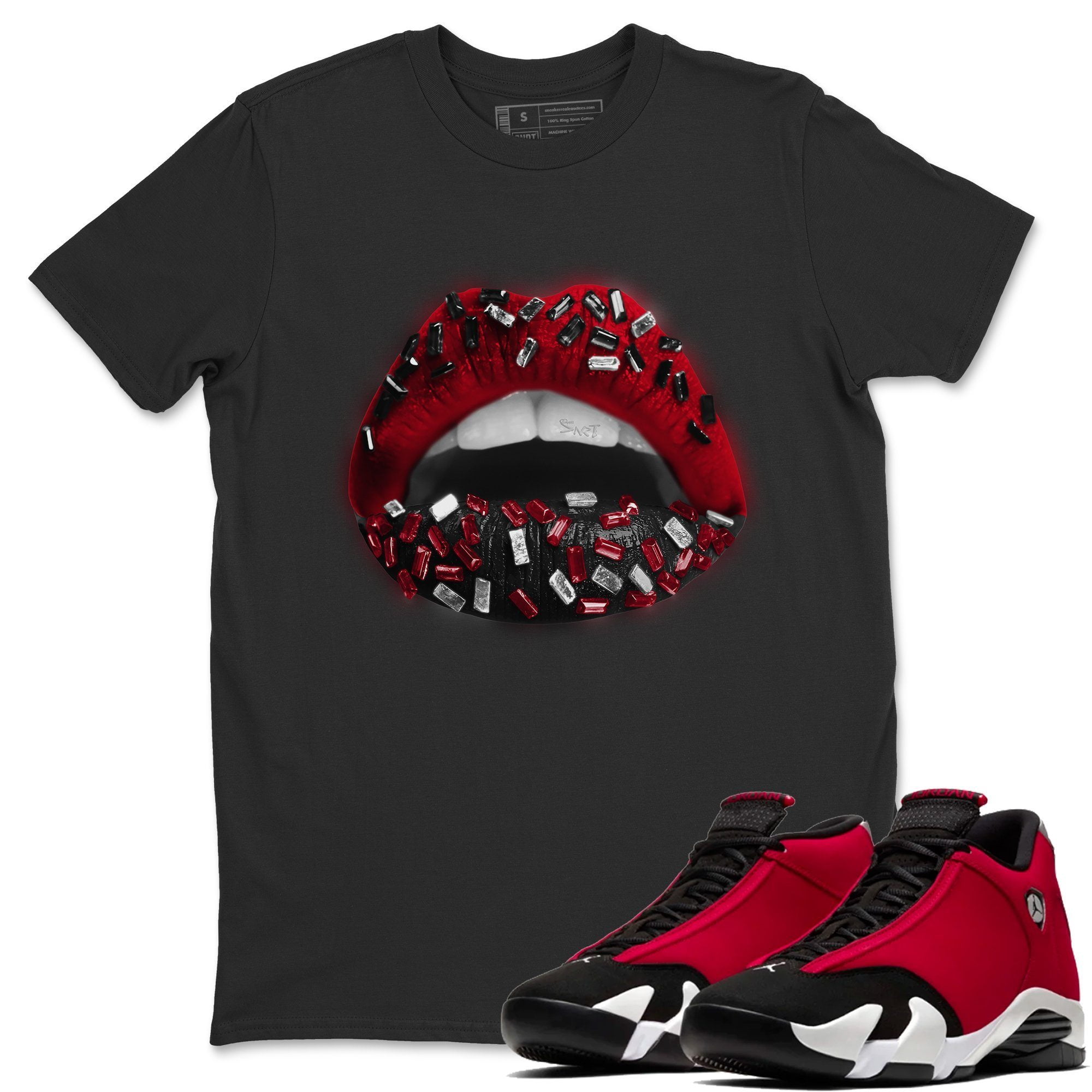 Lips Jewel T-Shirt Jordan 14 Gym Red 