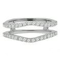 thumbnail image 2 of Dazzlingrock Collection Round White Diamond Wedding Band Enhancer Guard Double Ring For Women 1/2 CT (0.50 ctw, Color I-J, Clarity I2-I3) in 10K White Gold, Size 8, 2 of 4