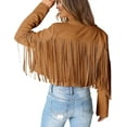 thumbnail image 4 of PRETTYGARDEN Women's Faux Suede Leather Jackets Tassel Motorcycle Cropped Coats Fashion Clothes, 4 of 10