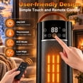 thumbnail image 6 of Space Heaters for Indoor Use, 26" PTC Electric Heater with Remote, 1500W Fast Heating 12ft/s, 75° Oscillation, 1-12H Timer, Space Heater for Large Room, Bedroom, Home Office, 6 of 7