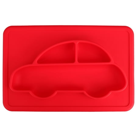 

1Pc Silicone Suction Plate Divided Baby Plate Square Car Shape Tableware Dishes