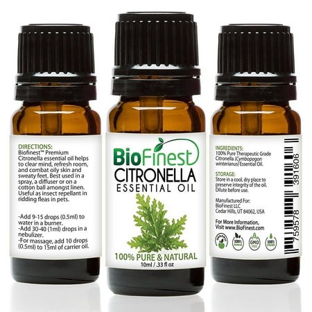 Biofinest Citronella Essential Oil - 100% Pure Undiluted - Premium Organic - Therapeutic Grade - Best For Aromatherapy - Ease Headache - Reduce Pain - FREE Essential Oil Guide