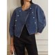 thumbnail image 1 of Abrigo de mezclilla Vintage para mujer, chaqueta de doble botonadura, Top ajustado, elegante, combina con todo, moda europea y americana, Otoño, nuevo, 1 of 3