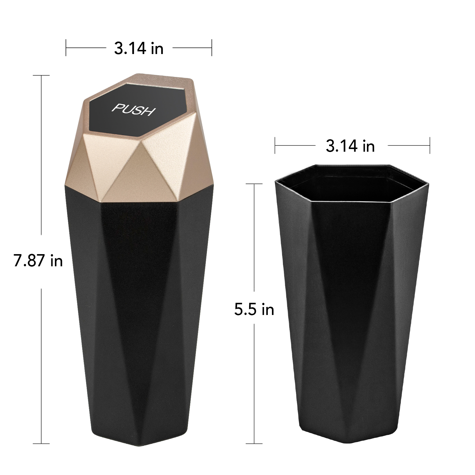 Buy OUDEW Car Trash Can with Lid New Car Dustbin Diamond Design