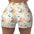 thumbnail image 2 of Haiem Cute Baby Dinosaurs No Front Seam Biker Shorts for Women Yoga Workout Gym Bike Shorts with Tummy Control Moisture-Wicking-XX-Large, 2 of 9