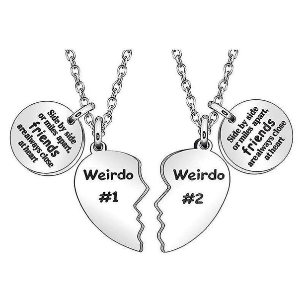 Regalo para mejores amigos, mejores amigos, 2 collares con colgante de corazón dividido, collar de amistad para mejores amigos