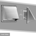 thumbnail image 4 of 2pcs 5-Inch External Extractor Wall Vent Cushioned Non Return Flap, Stainless Steel Outside Dryer Vent Covers for House, 4 of 6