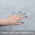 thumbnail image 2 of ZACOO 2' x 6' Hallway Runner Rug Faux Rabbit Shaggy Couch Cover Seat Cushion Furry Carpet Bedside Rugs Rectangle for Bedroom Living Room, Light Gray, 2 of 7