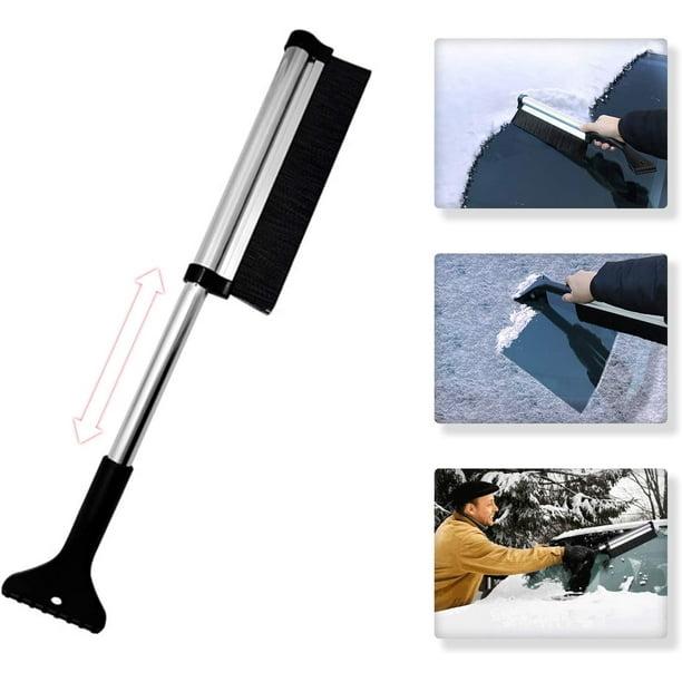 Huryfox Extendable Ice Scraper Snow Brush for Car Windshield and Glass