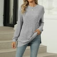 thumbnail image 4 of UJNDER Women's Tunic Sweaters Lightweight Fall Casual Long Sleeve Crewneck Pullover Tops for Women Comfortable Fit Grey XL, 4 of 7