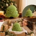 thumbnail image 7 of Cute Christmas Tree Plush Throw Pillow, Soft Green Xmas Tree Shaped Decorative Cushion with Golden Star, Embroidered Face Accent Pillow for Sofa Couch Bedroom Christmas Home Decor, 7 of 7