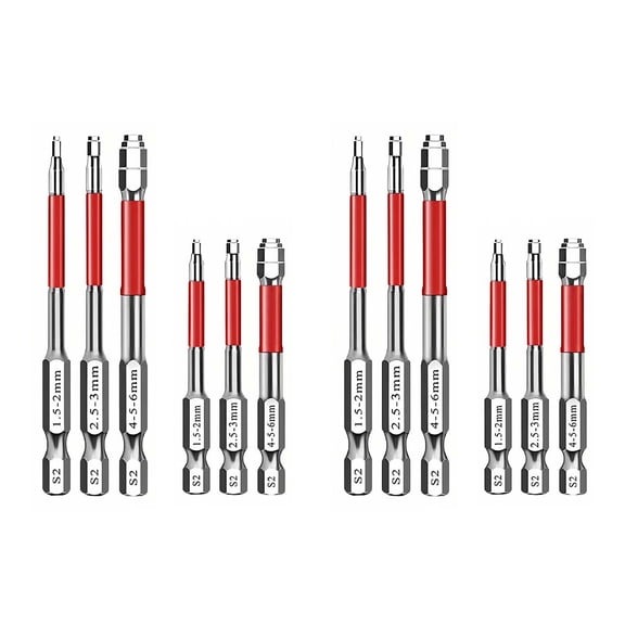 6PCS Magnetic Hex Shank Screwdriver Bit Set, Pagoda Shaped Hex Drill Bit Set, Steel Magnetic Bits, Precision Tower Design for Impact Drivers, Power Drills & Electric Screwdrivers