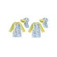 thumbnail image 2 of BemeyourBBs Newborn Baby Boys Girls One Piece Swimsuit with Hat Infant Bathing Suit UPF 50+ Rash Guard Zipper Swimwear Long Sleeve Fishing Duck Printed Summer Beachwear, 2 of 9