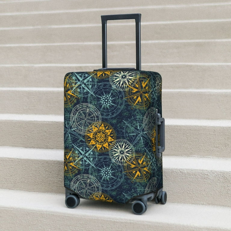 JUNZAN Vintage Compass Print Washable Luggage Cover Fashion Suitcase Protector Fits 18 32 Inch Luggage without luggage Walmart