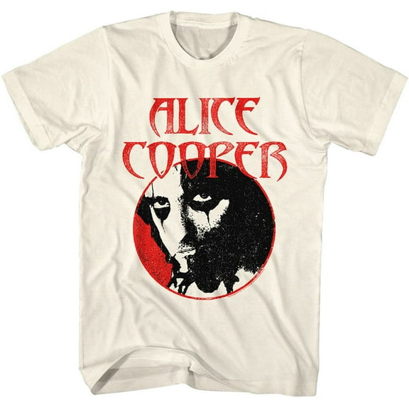 Alice Cooper Circle Face Natural Adult T-Shirt