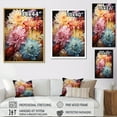 thumbnail image 4 of Designart "Curved Stems Of Graceful Mums I" Mums Floater Framed Wall Art Living Room, 4 of 5