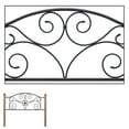 thumbnail image 5 of Doral Complete Metal Bed and Steel Support Frame with Decorative Scrollwork and Walnut Colored Wood Finial Posts, Matte Black Finish, Queen, 5 of 10