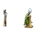thumbnail image 1 of Figura de mujer africana,Estatua artesanal de una dama tribal africana,hecha a mano,para cafetería.,Figura femenina artesanal de resina africana,Figura de escritorio,Estatua de pavo real en, 1 of 8