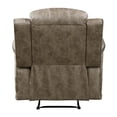 thumbnail image 4 of Comfortable Reclining Chair, Microfiber Upholstery, Sandy Brown, 32" Fully Reclined Height For A Laid-back Position 39.5" Depth, Brown Relaxing Experience, 4 of 6