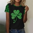 thumbnail image 2 of hotojiny Plus Size St. Patrick's Day Tops for Women Fashion Spring Summer Short Sleeve Crewneck Shirts Lounge Soft Cute T Shirts, 2 of 4
