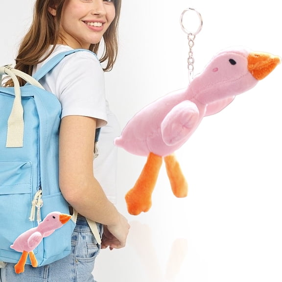 Homesteed Cute Goose Plush Keychain Stuffed Animal Bag Charm Adorable Soft Toy Pendant for Purse Backpack Decoration