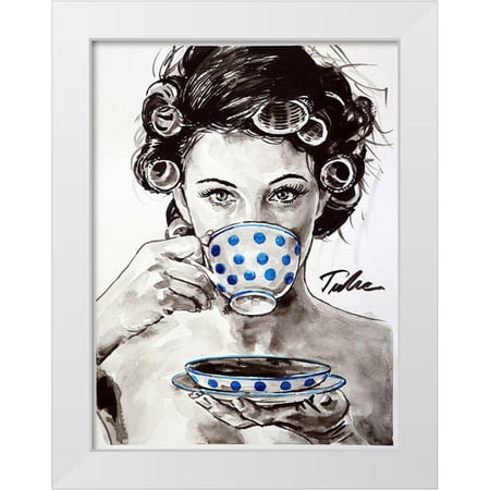 Tashe 25x32 White Modern Wood Framed Museum Art Print Titled - Busy Morning