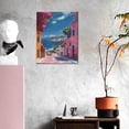 thumbnail image 3 of Rateoe Colorful Mediterranean Village Pattern Decorative Picture – Unique Modern Wall Art, Ready-to-Hang Canvas Print for Home (Vertical), 3 of 6