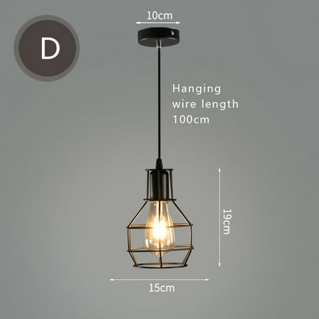 

Retro Loft Pendant Industrial Wind Iron Hanging Lamp LED Black Lighting Fixtures Kitchen Living Room Restaurant E27