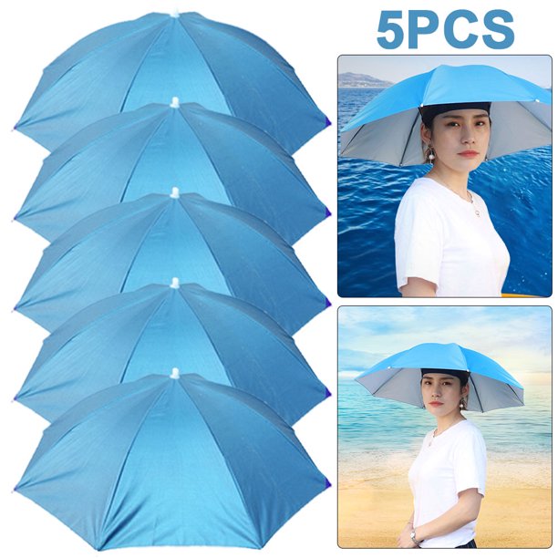 Para Exteriores Portátil Antilluvia Antisol Paraguas Color Azul 5 Uds.