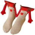 thumbnail image 3 of Luxalzxs Christmas Holding Hands Socks Magnetic Hand in Hand Socks Red Cotton Christmas Socks Funny Xmas Gifts, 3 of 4