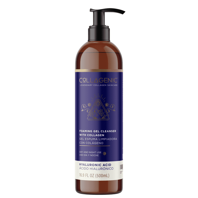 Gel Limpiador Facial 500 ml Collagenic Ácido Hialurónico y Colágeno Hidrolizado Limpiador de Poros Abiertos
