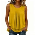 thumbnail image 6 of yillto Women Plus Size Dressy Tank Sleeveless Office Tops Casual Business Work Crewneck Pleated Shirts, 6 of 7