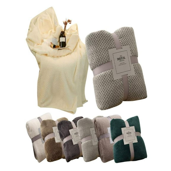 YINECHENCER Blanket Twin Size The New Coral Fleece Blanket Flannel Solid Color Office Lunch Break Blanket Grandma Gifts Promotion Sale Clearance