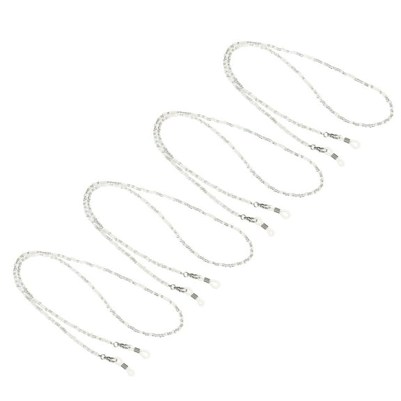 Uxcell Eyeglass Strap 4 Pack Adjustable Eye Glasses Holder Chains Beaded Sunglasses Eyewear Retainer White Mixed Color