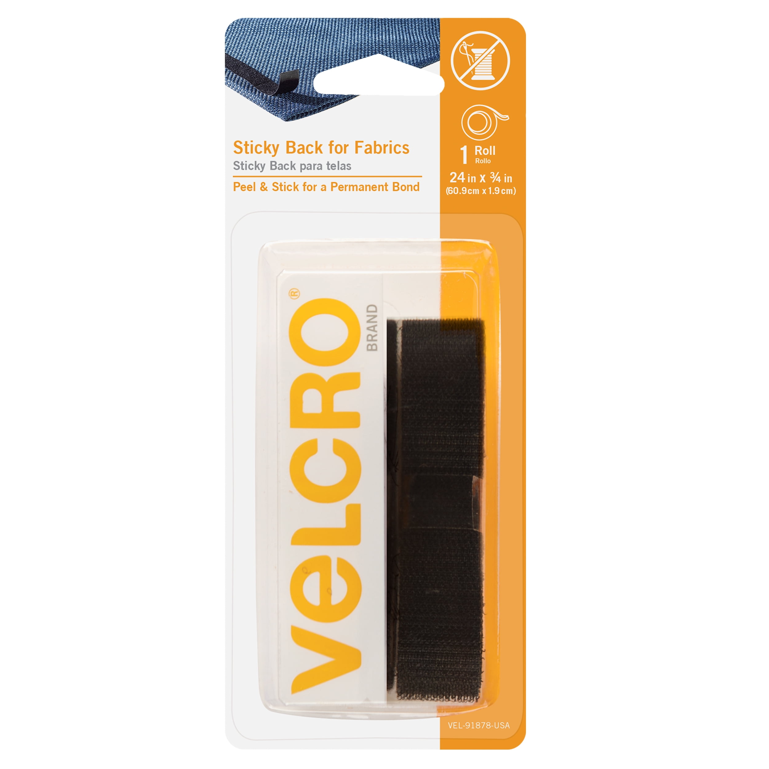 VELCRO For Fabrics | Sew On Fabric Tape for Alterations and Hemming | No Ironing Gluing | Ideal Substitute for Snaps and Buttons | x Roll Black - Walmart.com