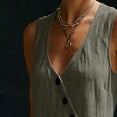 thumbnail image 5 of Guluxicc Womens Flowy Wide Leg Linen Jumpsuits Elegant Summer Sleeveless V Neck Rompers One Piece Beach Outfits with Pockets, 5 of 8