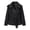 Black, variant on ManxiVoo Women's Short Trench Coat Belted Casual Lightweight Solid Color Jacket for Spring Fall Outdoor Daily Wear City Style