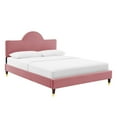 thumbnail image 2 of Modway Aurora Performance Velvet Twin Bed in Dusty Rose, 2 of 10
