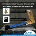 thumbnail image 6 of Mega Cargo Control USA 4 Pack 2" x 10' Side Mount Wheel Net Tie Down w/ Ratchet Lasso Strap J Hook WLL: 3333 lbs Blue, 6 of 7