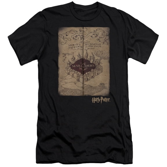 Harry Potter Marauders Map S/S Adult 30/1 T-Shirt Black